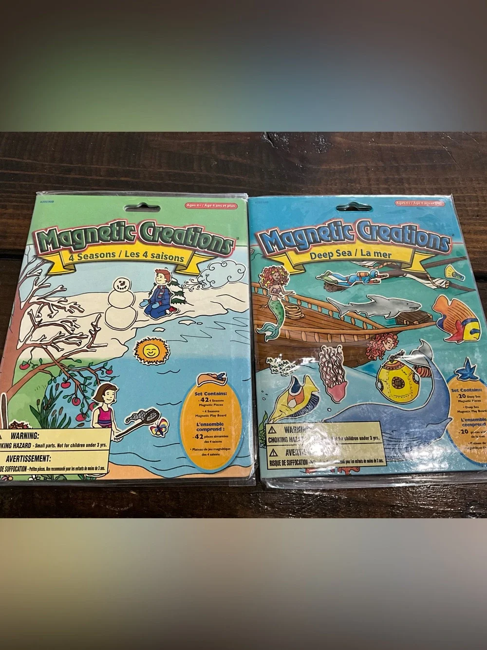 Lot of 2 Vintage 2004 Magnetic Creations Activity Sets Deep Sea 4 Seasons NOS